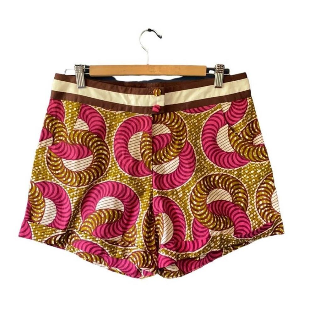 High Waist Women Shorts - Pink and Brown